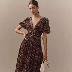 The Katerina Button-Front Dress: Velvet Edition, NWT